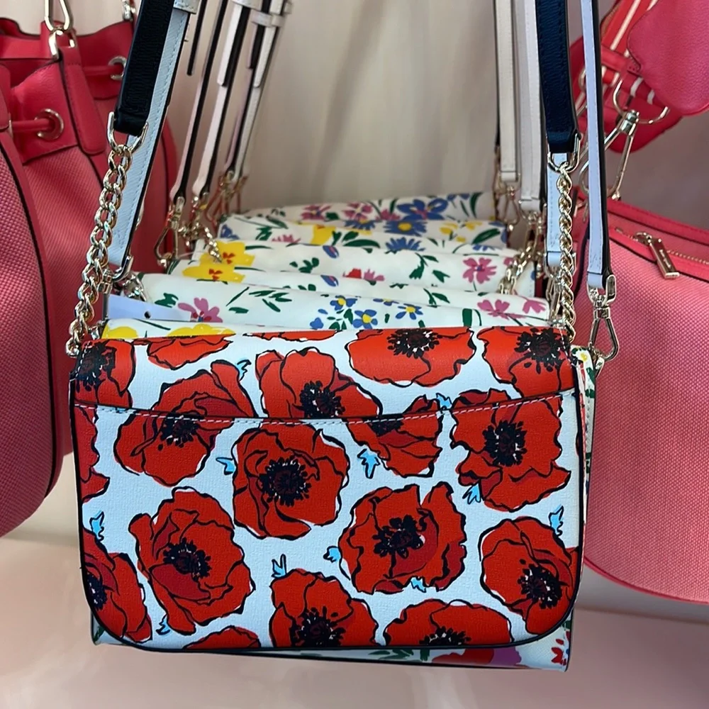 Kate Spade Kristi Poppy Printed Flap Crossbody 
Cream Multi NWT - Picture 11 of 16